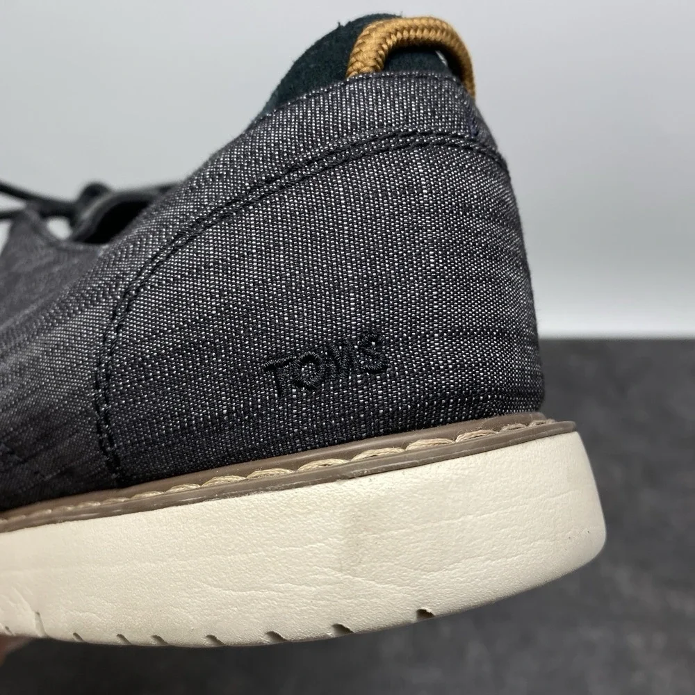 TOMS Navi Oxford Dress Comfort Shoes Men's US 10.5 Black Denim Style 10015042
